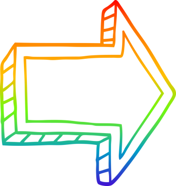 gökkuşağı gradyan çizgi çizimi bir insan tarafından çizilmiş bir çizgi film yönetmeni oku