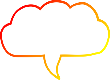 Bir insan tarafından çizilmiş bir karikatür bulutu konuşma baloncuğunun sıcak çizgi çizimi