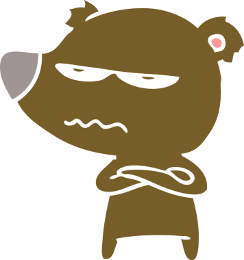 kızgın ayı düz renkli çizgi film bir insan tarafından çizildi.