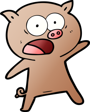 Bir insan tarafından çizilmiş domuz bağırması.