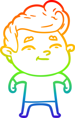 gökkuşağı gradyanı çizimi bir insan tarafından çizilmiş mutlu bir çizgi film adamı