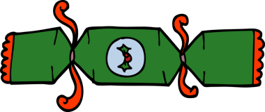 Bir insan tarafından çizilmiş karalama Noel krakeri.