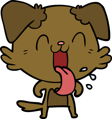 Bir insan tarafından çizilmiş nefes nefese bir köpek.