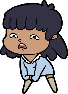 Bir insan tarafından çizilmiş endişeli bir karikatür.