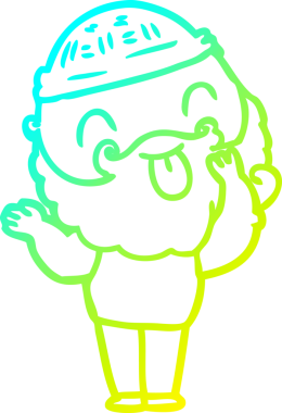 Soğuk gradyan çizgisi, sakallı bir adamın bir insan tarafından çizilmiş dili.