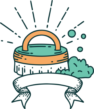 Dövme stili ovalama fırçasıyla bir insan tarafından çizilmiş parşömen.