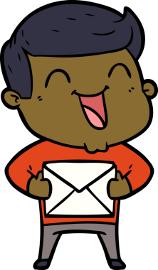 Bir insan tarafından çizilmiş gülen çizgi film adamı.