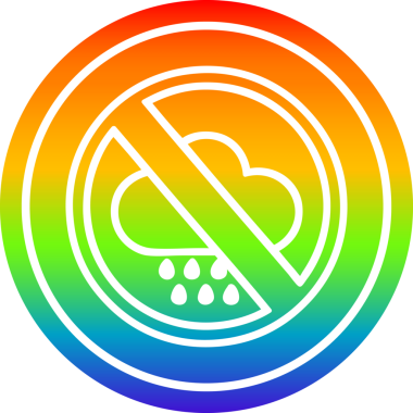 Gökkuşağı gradyan bir insan tarafından çizilmiş kötü hava dairesel simgesi yok