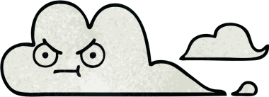 Bir insan tarafından çizilmiş beyaz bulutun retro grunge dokusu