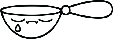 Bir insan tarafından çizilmiş bir kaşık çizimi.