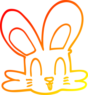 Bir insan tarafından çizilmiş sevimli bir tavşanın sıcak çizgi çizimi