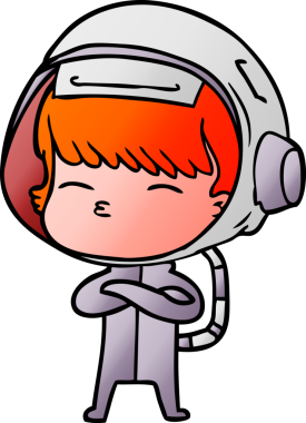 Bir insan tarafından çizilmiş meraklı astronot çizgi filmi.