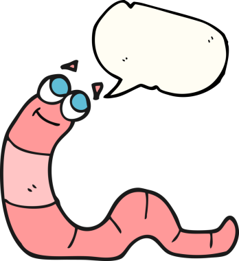 Bir insan tarafından çizilmiş serbest konuşma balonu karikatür solucanı.