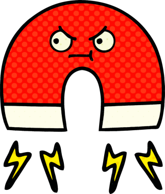 bir insan tarafından çizilmiş bir mıknatısın çizgi roman tarzı