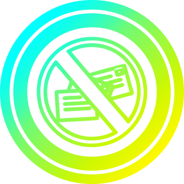 Bir insan tarafından çizilmiş havalı gradyan içeren posta dairesel simgesi yok