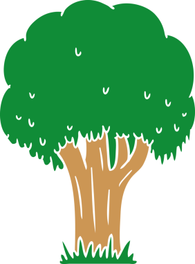 Bir insan tarafından çizilmiş bir yaz ağacı karalaması.