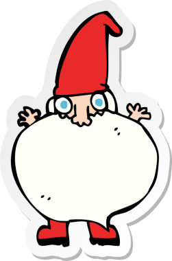 Bir insan tarafından çizilmiş küçük bir karikatür çıkartması.