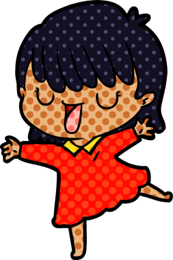 Bir insan tarafından çizilmiş karikatür kadın.