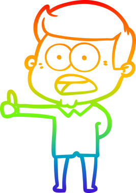 gökkuşağı gradyanı çizimi bir insan tarafından çizilmiş şok bir adam