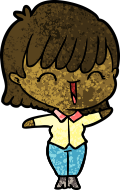 Bir insan tarafından çizilmiş karikatür kadın.