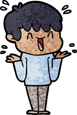 Bir insan tarafından çizilmiş gülen çocuk.