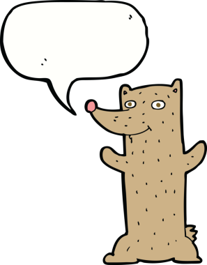 Bir insan tarafından çizilmiş komik bir çizgi film ayısı.