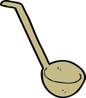 bir insan tarafından çizilmiş bir kepçe.