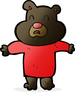 Bir insan tarafından çizilmiş mutsuz kara ayı çizgi filmi.