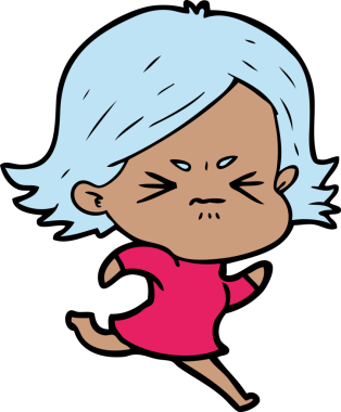 Bir insan tarafından çizilmiş kızgın bir kız.