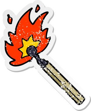 Bir insan tarafından çizilmiş karikatür yakma kibriti.