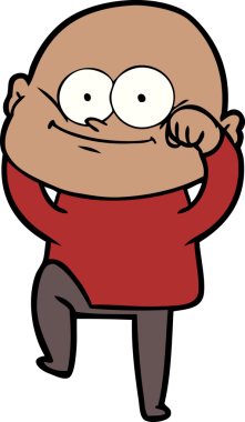 Bir insan tarafından çizilmiş kel bir adam.