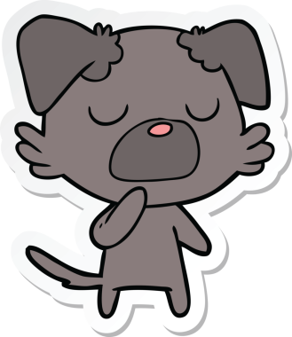 Bir insan tarafından çizilmiş bir köpeğin çıkartması.