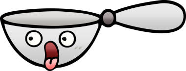 Bir insan tarafından çizilmiş bir kaşığın gölgelenmiş gölgesi.