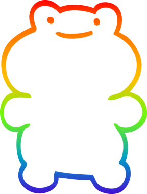 gökkuşağı gradyan çizgi çizimi bir insan tarafından çizilmiş bir kurbağa çizgi