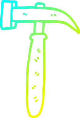 Bir insan tarafından çizilmiş bir karikatür çekiç çizimi.