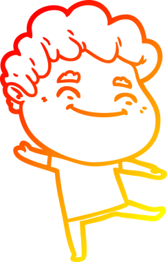 Bir insan tarafından çizilmiş, karikatür dostu bir adamın sıcak çizgi çizimi