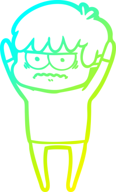 Bir insan tarafından çizilmiş soğuk gradyan çizgi film karakteri.