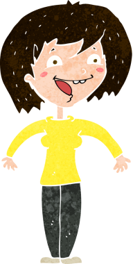 Bir insan tarafından çizilmiş heyecanlı bir karikatür.