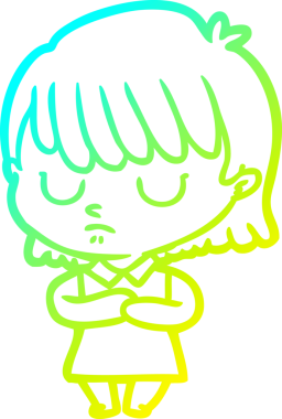 Bir insan tarafından çizilmiş bir karikatür kadın çizimi.