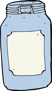 bir insan tarafından çizilmiş karikatür kavanozu