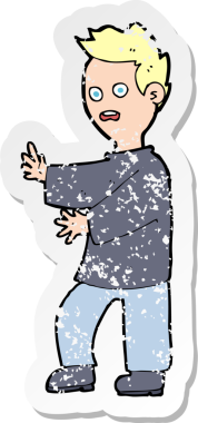 Bir insan tarafından çizilmiş bir karikatürün gerilimli çıkartması.