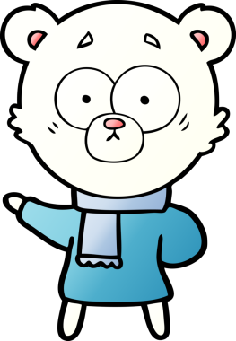 Bir insan tarafından çizilmiş kutup ayısı karikatürü