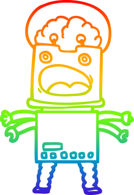 gökkuşağı gradyan çizgisi bir insan tarafından çizilmiş robot çizgi