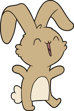 Bir insan tarafından çizilmiş mutlu çizgi film tavşanı