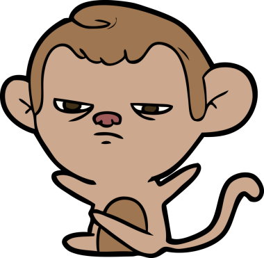 Bir insan tarafından çizilmiş çizgi maymun.