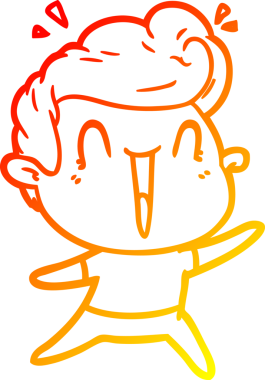 Bir insan tarafından çizilmiş, heyecanlı bir çizgi film çizimi.