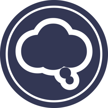 düşünce kabarcığı dairesel simgesi bir insan tarafından çizilmiş