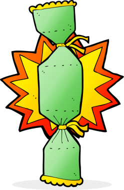 Bir insan tarafından çizilmiş noel krakeri.