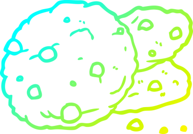 Bir insan tarafından çizilmiş bir çizgi film kurabiyesinin soğuk gradyan çizimi