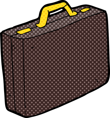 Bir insan tarafından çizilmiş bir evrak çantası.